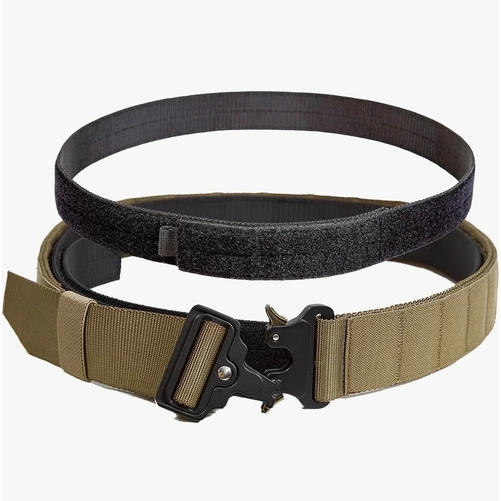 Tactical Battle Belt Mens Huckleberry 2-Piece Coyote Brown Molle Bolo Defense M